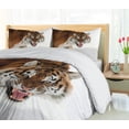 thumbnail image 5 of Ambesonne Tiger Duvet Cover Sets, Panthera on Snow Close, 2-King, Pale Brown, 5 of 7