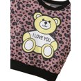 thumbnail image 4 of Seyurigaoka Kid Girls 2Pcs Fall Outfits Bear Leopard Print Pullover and Shorts, 4 of 8