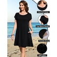 thumbnail image 2 of Traje de baño con capucha LARACE para mujer, talla grande, negro 1X, 2 of 6