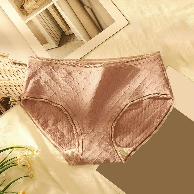 CAICJ98 Women'S Lingerie, Sleep & Lounge Waist of Pure Cotton Underwear  Women Comfortable Breathable Bottom Fork Girls Briefs,Pink
