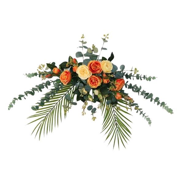 Adorno de flores artificiales multiusos para centro de mesa para fiestas Naranja