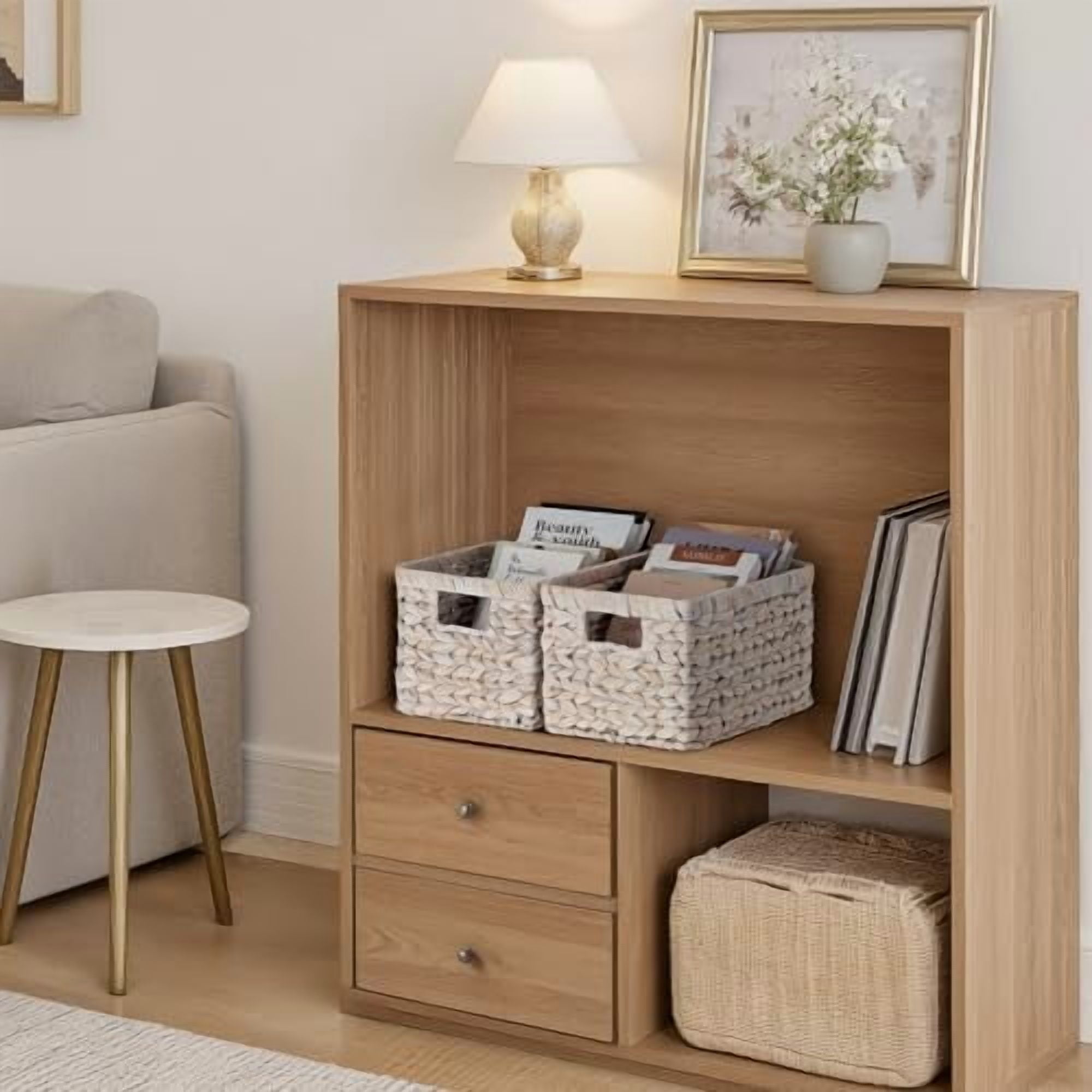 Pantry Baskets, Wicker Storage Baskets for Organizing, Shelves, Pantry Organizers and Storage, Water Hyacinth, Natural