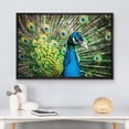 thumbnail image 3 of wall26 Framed Canvas Print Wall Art Vibrant Teal Emerald Peacock Bird Feathers Nature Animals Photography Realism Rustic Scenic Landscape Colorful for Living Room, Bedroom, Office - 24"x36", 3 of 5