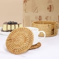 thumbnail image 3 of Pawsdot 1Set Cup Holder Coasters Rattan Coasters with Holder Black Titanium for Smartphone Use, 3 of 5