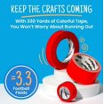 thumbnail image 3 of Cinta adhesiva Craftzilla, 6 rollos, 300 m x 2,5 cm, para pintores de colores, 3 of 9