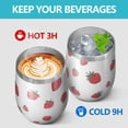 thumbnail image 4 of 12oz Stainless Steel Insulated Wine Tumbler with Lid and Straw – Double Wall Vacuum Mug for Hot & Cold Drinks, 304 Steel Interior, Sweat-Free Design, 4 of 5