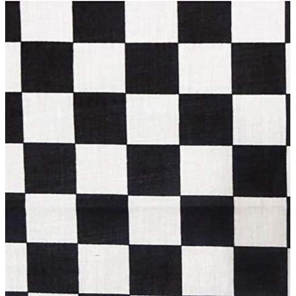 Checkered 2"x2" Poly Cotton Fabric by the 5, 10, 15 and 20 Yard Increment, 58"/60" Wide, Black and White