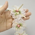 thumbnail image 4 of IDONGCAI Organza Flower Trim 1 Yards Lace Edge Trim Ribbon, 3D Handmade Flower Lace Trim Embroidered Applique Sewing Craft for Wedding Dress Embellishment DIY Dress Decor Gowns Home Decor, 4 of 6