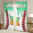 thumbnail image 2 of Manfei Letter Monogrammed K Boy Black Out Curtains,Graffiti Splash Curtains Pack of 2 (42x63 Each),Sport Baseball Bedroom Curtains,Lightweight Room Decor, 2 of 6