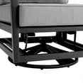 thumbnail image 6 of Armen Living Cayman 3 Piece Black Aluminum Outdoor Seating Set with Dark Gray Cushions, 6 of 9
