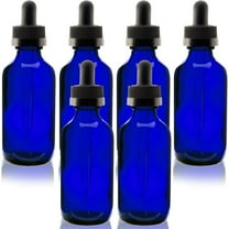 Cobalt Blue 2oz Dropper Bottle (60ml) Pack of 6 - Glass Tincture Bottles with Eye Droppers for Essential Oils & More Liquids - Leakproof Travel Bottles