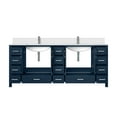 thumbnail image 5 of Navy Blue Double Bath Vanity 84"w X 22"d - White Quartz Top And Faucet, , Soft Close, 2 Cabinets, 14 Drawers, Open Shelf For Extra Storage 84" 22" Featuring Faucet Scratch Stain, 5 of 6
