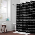 thumbnail image 5 of Boho Fabric Shower Curtain Geometric Black White Washable Shower Curtains for Bathroom, Waterproof Bath Curtain with Hooks Home Decor 72x84in, 5 of 8