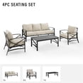 thumbnail image 2 of Crosley Furniture Kaplan 4 Piece Metal Outdoor Sofa Set in Oatmeal, 2 of 13