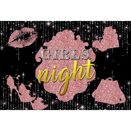 Image of Girls Night Backdrop Rose Gold High Heels Champagne Bachelorette Bridal Shower Portrait Custom Photography Background