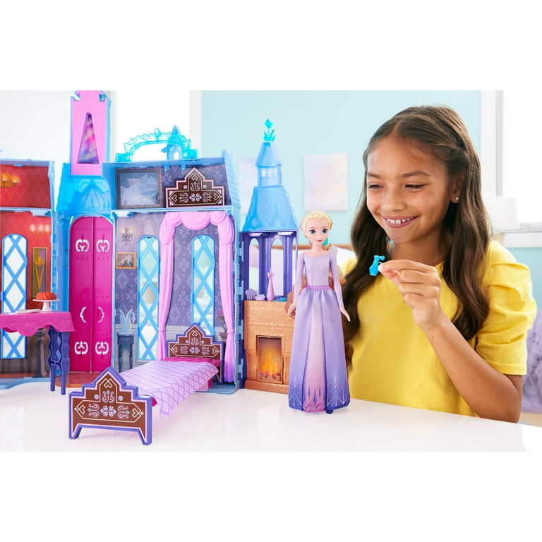 Disney Frozen Arendelle Castle Dollhouse with Elsa Fashion Doll 4 Play Areas and 15 Accessories Walmart