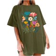 thumbnail image 2 of Fiudx Ofertas y Liquidaciones Camisetas Informales con Estampado de Flores para Mujer, Camisetas Extragrandes de Manga Corta, 2 of 7