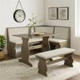 thumbnail image 2 of Riverbay Furniture Transitional Wood Corner Nook Dining Set in Brown, 2 of 23