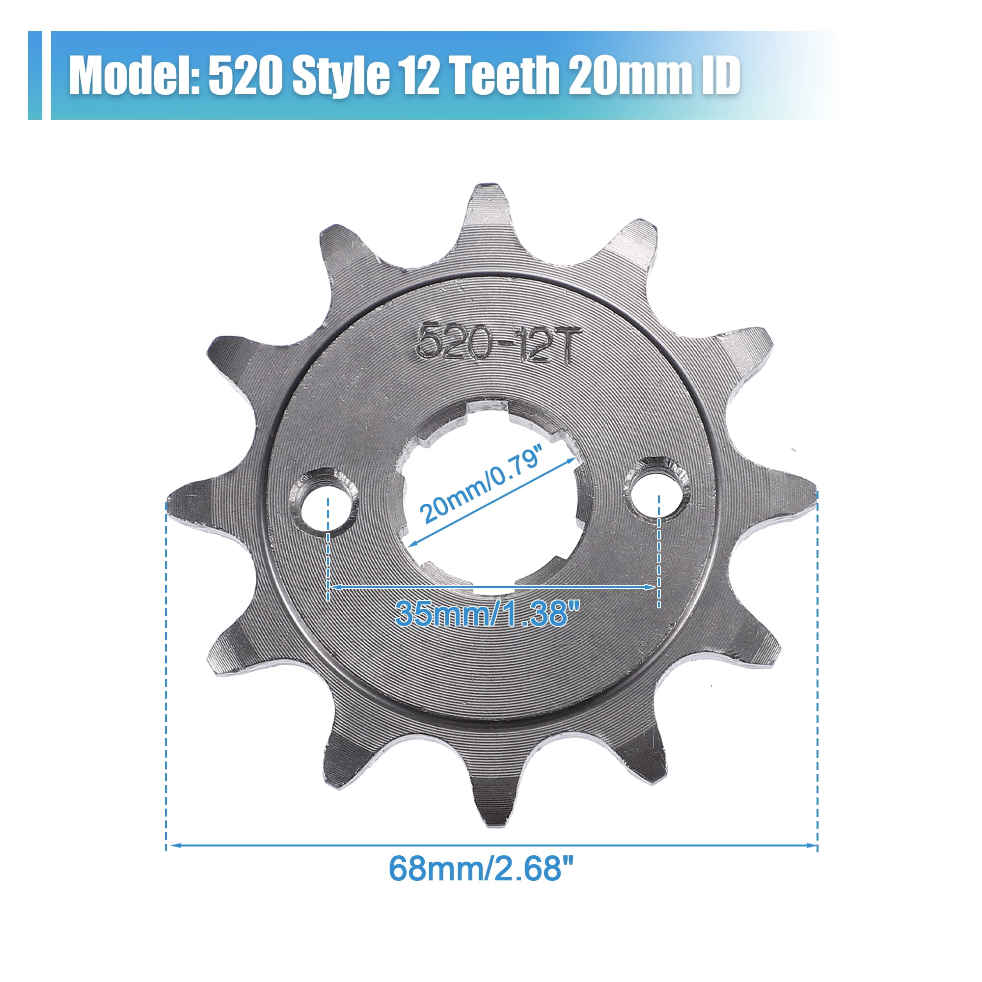 Unique Bargains Motorcycle Front Engine Sprocket for 50cc 70cc 110cc Silver 12 Teeth