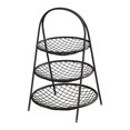 thumbnail image 1 of Cesta de frutas organizadora de encimera multiusos decoración cesta de hierro de pie para frutas Negro de 3 niveles, 1 of 9