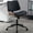Pure Black, variant on HAWGUAR Armless Home Office Chair with Wheels Mid Back Modern Walnut Chair Small Desk Chair No Arms Leather  Computer Chair for Office, Meeting Room,Makeup Room (Orange)