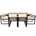 thumbnail image 4 of Euroco 7 Pieces Outdoor Dining Set Patio Dining Table and Chair Set with and Removable Cushions, Beige, 4 of 9