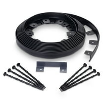Expert Gardener No-Dig Plastic Edging 30 ft., with Spikes, Black