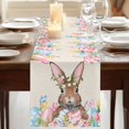 thumbnail image 3 of Table Runners 72 Inches Long Dress Scarves, Bunny Easter Farmhouse Kitchen Table Runner, Coffee Tablerunners, Pink Blue Eggs Tulips Floral Rabbit Rustic 18x72 Inch, 3 of 9