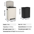 thumbnail image 6 of LoLado 13 Gallon 50L Kitchen Foot Pedal Operated Soft Close Trash Can - Stainless Steel Rectangular Bustbin with 30 Garbage Bags - White, 6 of 16