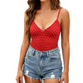 thumbnail image 2 of Endives Women's Tanks Top Fashion Polka Dot Printed Slim Fit V Neck Comisole Top Thin Breathable Tank Tops for Women Red M, 2 of 7