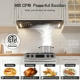 thumbnail image 3 of 36 In. 900 CFM Insert Range Hood In Black Stainless Steel With Dishwasher Filter and LED Lights, 3 of 9