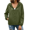 thumbnail image 5 of Rain Jacket for Women Full Zip Hooded Water Resistant Long Sleeve Outdoor Hiking Windbreaker, 5 of 9