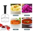 thumbnail image 3 of Toystoory Triturador de patatas Ricer Mango antideslizante de acero inoxidable Trituradora de alimentos vegetales Lavable Hogar Hotel Comedor Bar Herramientas y accesorios para hornear Toystoory HA078453-00, 3 of 6