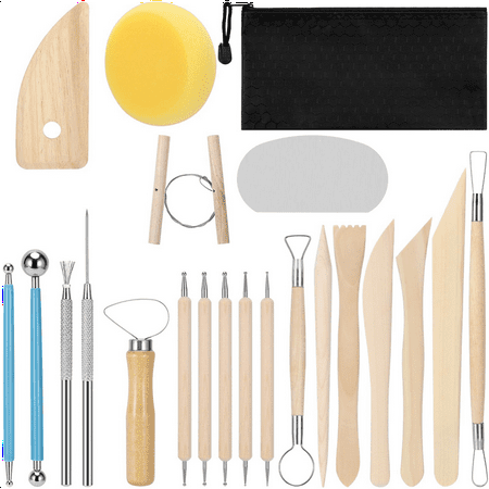 21PCS Pottery Tool Kit Dotting Tool Polymer Clay Tool Ceramics Tool