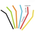 thumbnail image 3 of Zzbeans Soft Silicone Straws, Reusable Flexible Drinking Straws for Juice Milk Smoothie, 6-Piece Colorful Curved Bendy Straws Set Eco-Friendly Dishwasher Safe, 3 of 7