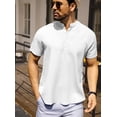 thumbnail image 3 of Fexilor Men's Shirts Short Sleeve Button Down Relaxed Fit Modern Stand Collar Casual Dress Shirts, Fade-Resistant, 3 of 6