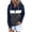03 Navy, variant on zfwon Hoodies for Women Printed Long Sleeve Sweatshirt Pullover Button Up V Neck Hooded Sweatshirt with Pocket Drawstring Autumn Winter Thermal Plain Jumper Tops