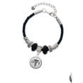 thumbnail image 2 of Delight Jewelry Silvertone Domed Black OT Wife Celtic Knot Leather Bead Bracelet, 7"+2" Extender, 2 of 4