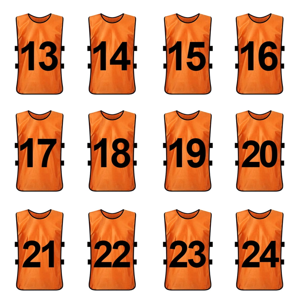 Toptie Sets of 12 Numbered Training Vest (#13-24), Soccer Pinnies ...