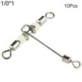 thumbnail image 5 of Ettsollp 10Pcs 3 Way Luminous T-Shape Cross-line Rolling Fishing Connector Swivel Hooks-6*7, 5 of 8