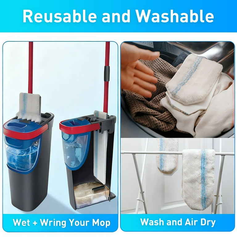 8 Pack Mop Refills Compatible with O-Cedar H2prO Flat Mop System