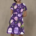 thumbnail image 1 of LOVZFMLL Robe à Manches Courtes Imprimée Mode Enfant 3-12 Ans Col Rond, 1 of 5