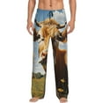 thumbnail image 2 of Lsque Daisy Flower Field Cow Print Men's Pajama Pants, Lounge Pant - Comfortable Home Wear,Elastic Waistband, Stylish Design-X-Large, 2 of 9
