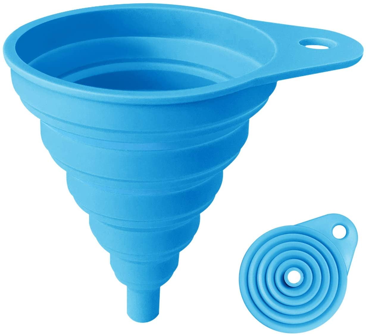 Useful Kitchen Mini Funnel Silicone Foldable Gel New Tool Funnelper Collapsible 