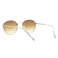 thumbnail image 3 of Unisex Round Sunglasses Lite Thin Gold Metal Panto Frame Brown Lens UV 400, 3 of 4