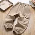 thumbnail image 2 of Gyexs Toddler Hiking Pants Elastic Waistband Jeans Back To School Clothes Parachute Pants for Boys Girls Sportswear (Khaki, 160), 2 of 4