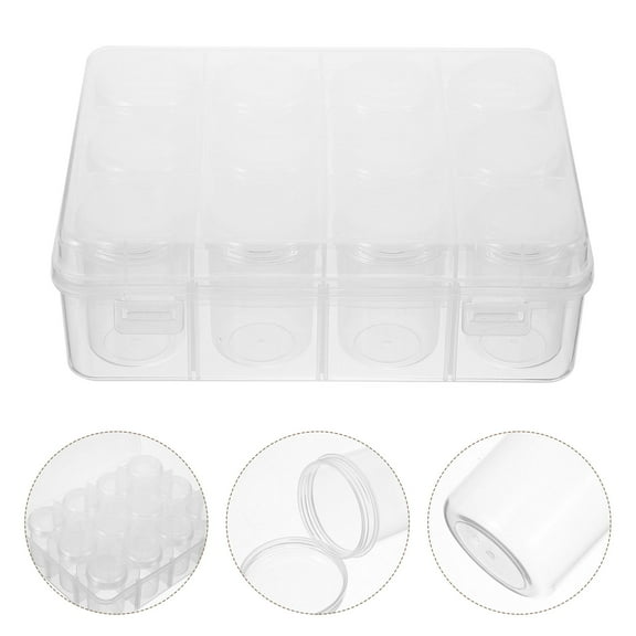 Greenadscape Bead Storage Containers Bead Storage Box Organizer Translucent White 12 Bottles