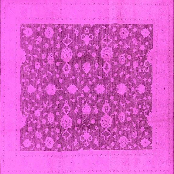 Ahgly Company Indoor Square Oriental Pink Traditional Area Rugs, 5' Square