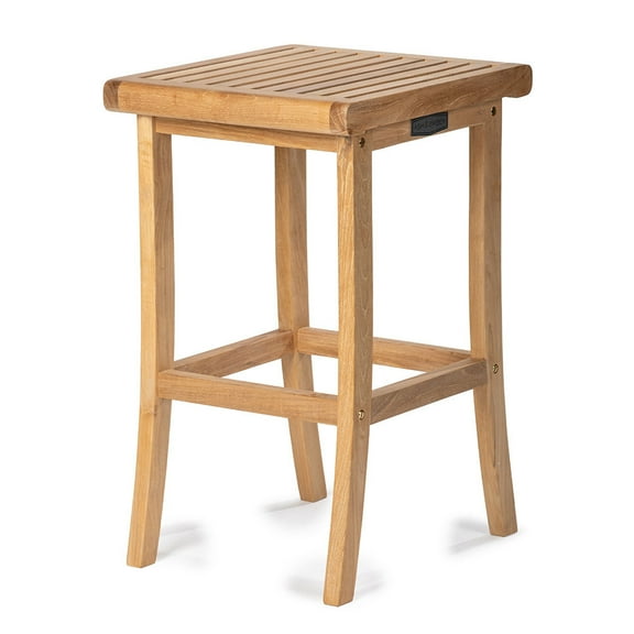 Ash & Ember Acadia Grade A Teak 30" Barstool, 19.5"x17.75" Flat Bench Tightly Spaced Slats, Weather Resistant Outdoor Indoor Patio Bar Furniture