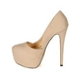 thumbnail image 4 of Liliana BI59 Women Suede Pointy Toe Cutout Platform Stiletto Heel Pump, 4 of 5